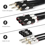 BOAACOUSTIC JIB Audiophile HI-FI 3.5mm to 6.35mm Audio Cable 1/8'' Stereo TRS to Dual 1/4”Mono TRS Jack Y Splitter Adapter Instrument Cable for Mixer, Guitar, Amplifier, Audio Recorder 6.5ft/2m - Image 5