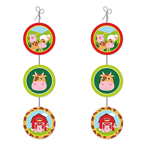 Image of PRETTY UR PARTY Farm Party decorations Kit - 80 pcs includes Banner, balloons, thank you, centerpiece, danglers, Barnyard Party Supplies, Farm friends Birthday Decor, DIY decor Pack for kids