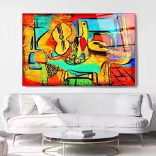 Peinture murale géométrique pour salon et bar convivial - 3