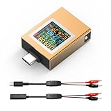 USB C Tester,KJ-KayJI Power Meter Color Screen IPS Digital Multimeter(2025)Voltage,Cur,Pwr,Resistance,Elec,Temp,Capacity,Time,Fast Charging,with USB C Clip Cable Support DC4.5-50V/0-12A，PD2.0/PD3.0..