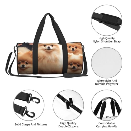 Travel Duffle Bag Weekender Bags for Men Women with Shoe Compartment Large Capacity Weekender Overnight Bag Pomeranians Puppies Carry On Tote Bags Sport Gym Bag for Travel Yoga4