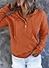 SHEWIN Womens Sweatshirt Long Sleeve Button Fleece Hoodies Pullover Tops Lightweight 2024 Fall Fashion Oversized Sweatshirts for Women Loose fit,US 8-10(M),Orange