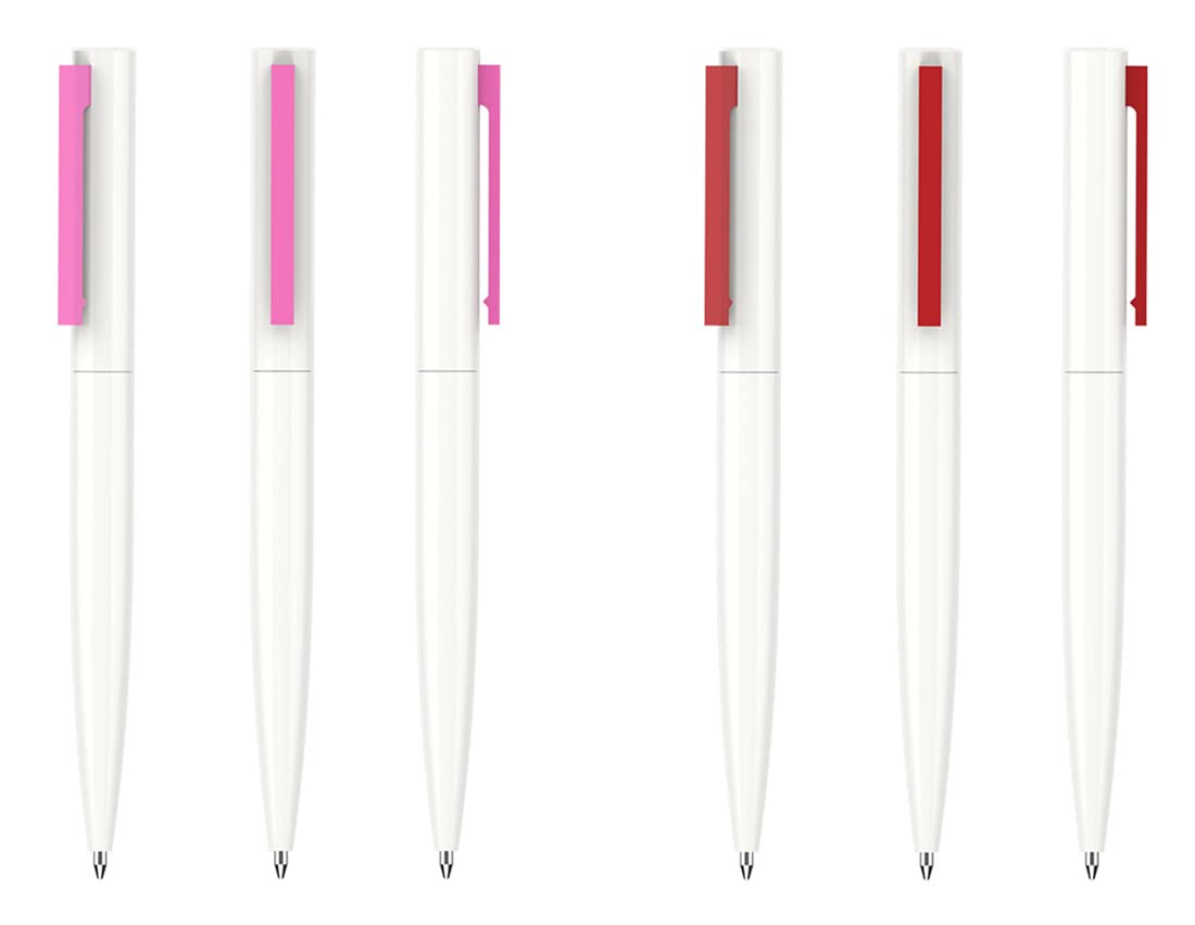 Gullor 8 Pieces Retractable Ballpoint Pens, Simple White Ballpoint Pens with Color Clips, Multicolor, 1 count (Pack of 8) - Image 4