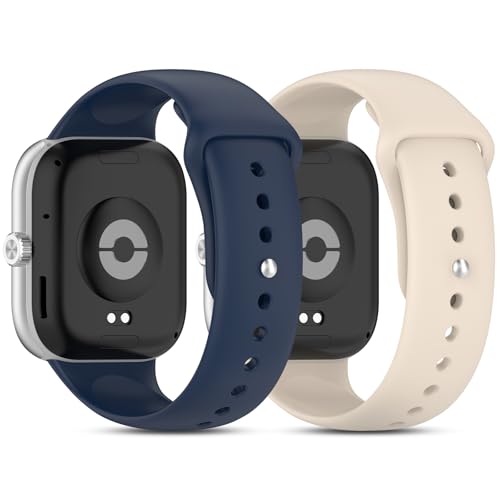 Lurmerea 2 Piezas Correas Deportivas de Silicona Compatible con Xiaomi Redmi Watch 6/5/4, Pulseras de Repuesto Transpirable Ligera Impermeable para Xiaomi Mi Band 9 Pro/8 Pro para Hombres Mujeres