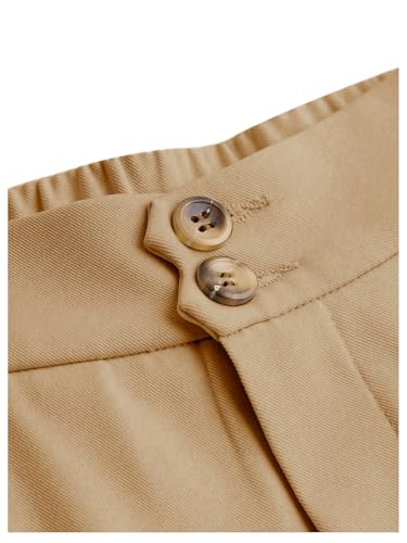 Image of SweatyRocks Girl's Elastic High Waist Wide Leg Pants Loose Long Trousers | Girls Dress Pants,Flowy Uniform Pants,Elegant Front /Back Darts,Preppy Clothes Size 8-12 Years
