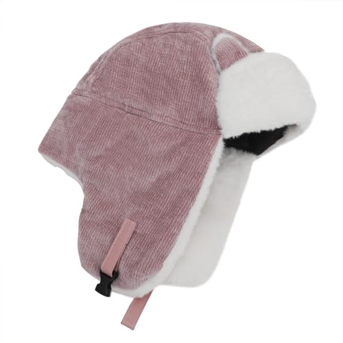 PURFUN Kids Fuzzy Faux Fur Trapper Hats with Cat Ear, Girls Boys Windproof Cozy Earflap Hats Ushanka Ski Caps for 3-8 Yrs4