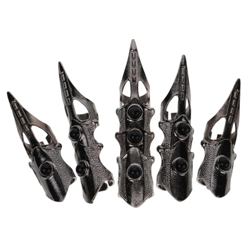 PRETYZOOM 5 Pièces Bagues De Phalange Punk Gothiques, Cosplay Anneaux De Dragon RéGlables Pour Hommes, Accessoires Cosplay Et Halloween