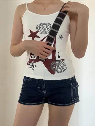 Punk Rock Concert Graphic Tank Tops Women Cute Summer Spaghetti Strap Sleeveless Crop Cami Y2k Grunge Emo Shirt2