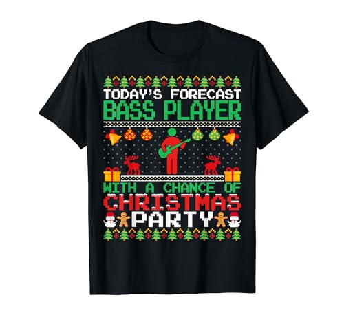 Bass Player Christmas Party Bassists Christmas Ugly Style Camiseta