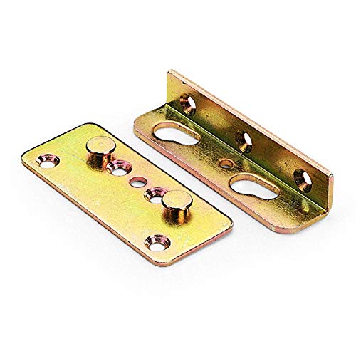 Wandeful Heavy Duty No Mortise Bed Rail Fittings, Rust Proof Frame Bracket