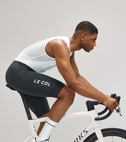 LE COL Short masculino Pro Bib II | Shorts de ciclismo de camurça acolchoados com inserções de gel |