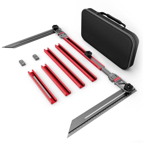 ARMYJY Stair Tread Template Tool,Stair Tread Gauge Sets Measuring Tool Jig Aluminum Alloy 17.9 To 58.9 Inches For Layout Projects