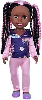 ZITA ELEMENT Black Doll 14.5 Inch Baby Girl Doll and Clothes Set African Washable Silicone Girl Dolls with Cute Hoodie,Trouser, Shoes