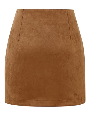 Image of IDEALSANXUN Womens High Waist Plaid Skirt Bodycon Pencil Wool Mini Skirts
