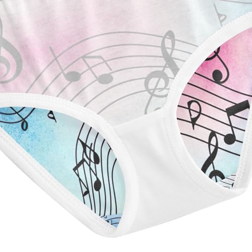 Black Musical Notes Pink Blue Toddler Cotton Underwear, Girls' Underwear, 2T–8 Years4