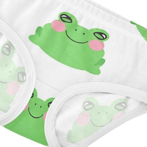 Cute Cartoon Green Frogs White Toddler Girls Underwear 2t Cotton Little Girl Panties Colorful Kids Briefs Undies4