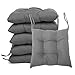 BCASE, Pack de 6 Cojines de Asiento y Silla, 40x40cm, Funda de Polyster, Relleno de Fibra, Cómodos, Resistentes, Fácil de Limpiar, para Cocina, Cuarto, Sala, Jardín, Terraza, Patio, Etc. Gris