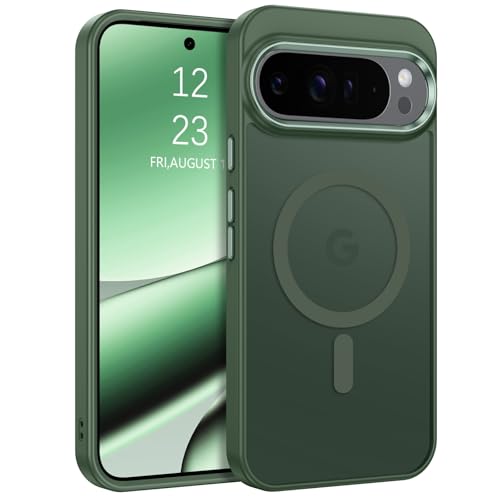 BENTOBEN for Google Pixel 10 Case [Compatible with Magsafe] Magnetic Matte Phone Case Pixel 10 Translucent Slim Shockproof Women Men Protective Cover Cases for Google Pixel 10 6.3" 2025, Forest Green