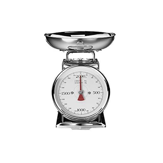 Gastroback 30102 - Báscula de cocina mecánica de precisión analógica retro con bol, semiprofesional