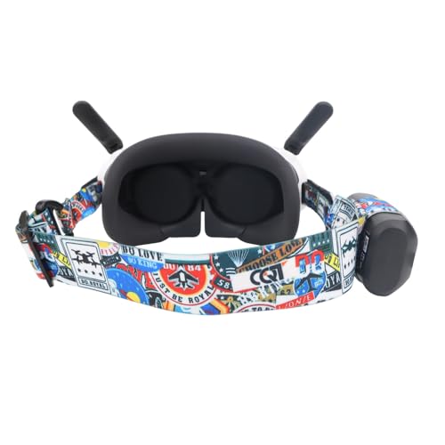 for Antigravity A1 Vision対応ヘッドバンド 調節可能なヘッドストラップ 伸縮性ある グラフィティカラー 落書きカラーヘッドバンド バッテリーホルダ付き 快適な装着感 for Antigravity A1 Visionアクセサリー