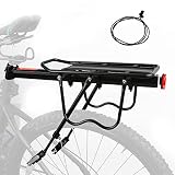 Rear Bike Rack, Bike Cargo Rack Quick Release Adjustable Alloy Cargo Carrier with Bike Rack 100lbs C
