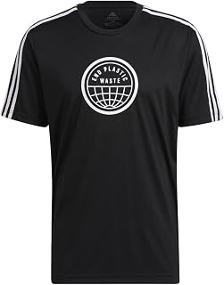 adidas Men's Primeblue End Plastic Waste 3-Stripes Graphic Tee Black