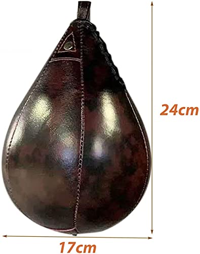ZXBAODAN Leather Punching Ball Hanging Boxing pear Swivel Speedball Boxing Punching Balls Training Set with inflator Pump and Injection Needle