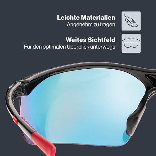 Uvex sportstyle 223 Sportbrille, black/red, one size – Ansicht 3