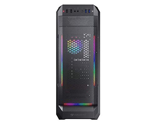 Cougar Capa compacta para jogos MX331 Mesh G com tiras ARGB e ventilador traseiro com janela lateral