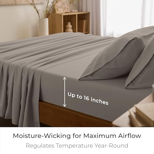 Image of Mellanni Twin Sheets Set - 3 PC Iconic Collection Bedding | Hotel Luxury, Extra Soft, Cooling Bed Sheets - Wrinkle, Fade, Stain Resistant (Twin, Tan)