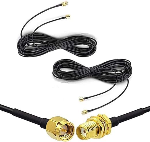 WEILIAN 5M WiFi Antenna Extension Cable RG174 RF SMA Male to SMA Female Coaxial Cable Low Loss Gold Plated Pigtail for Wireless LAN Router Bridge External Antenna Equipment (pack of 2)