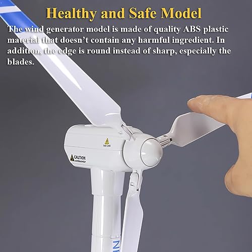 NEXTAKE Wind Turbine Model, 16.53 Inch Large Size Wind Generator Model Windmill Toy Science Kit STEM Experiment Kit with Wind-up Rotatable Blades - Thumbnail 5