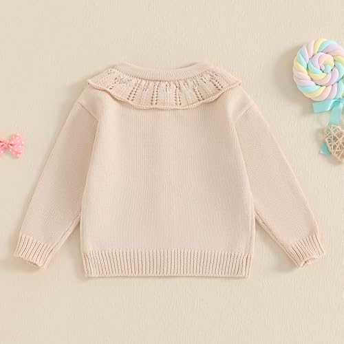 Toddler Baby Girl Sweater Cardigan Long Sleeve Doll Collar Button Down Knit Jacket Coat Spring Fall Winter Clothes3
