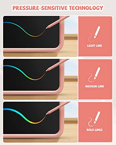 10-Zoll-LCD-Schreibblock, elektronisches digitales Schreiben und Farbbildschirm-Graffiti-Brett, Geschenke für Kinder und Erwachsene 3, 4, 5, 6, 7, 8 (Rosa)