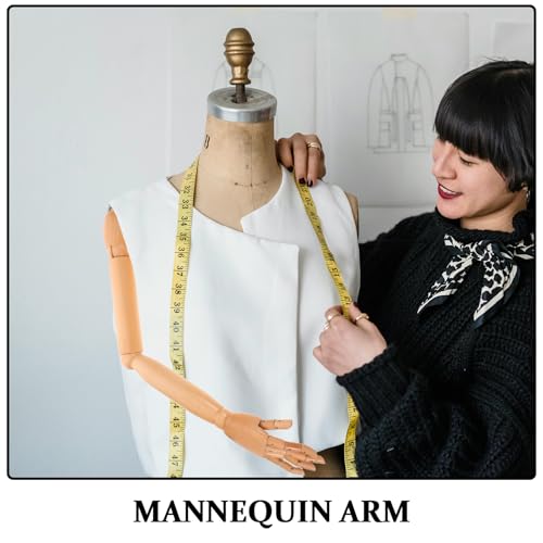 Brazo de maniquí flexible con dedos articulados de madera maciza natural 4
