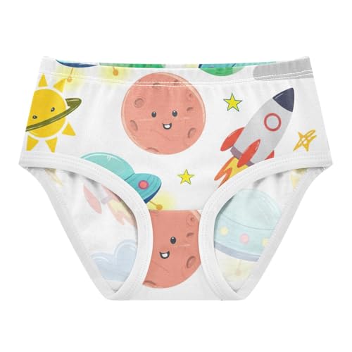 Fun Toddler Underwear Custom 2t Cotton Cute Panties Girl Cute Colorful Cartoon Planets White Underpants Briefs