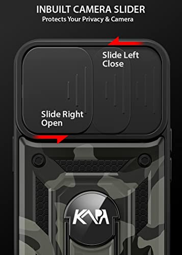 Image of Kapa Tank Back Cover for Redmi Note 10 Pro /Note 10 Pro Max, Inbuilt Ring + Slider [Military Grade Protection] Shockproof Lens Protection Case (Black)
