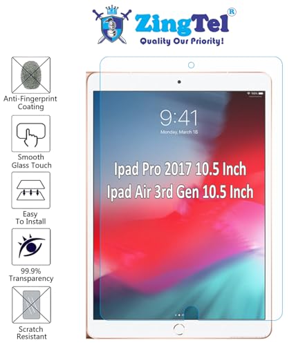Image of Screen Guard Designed For iPad Pro 10.5 2017 / iPad Air 3 (3rd Gen 2019) 10.5 Inch Nano Fiber Tempered Glass Screen Protector Flexible, HammerProof & Shatterproof