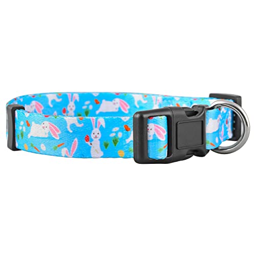 Native Pup Easter Dog Collar, Cute Spring Gift for Puppies, Pink Pastel, Eggs, Chicks, Bunny Adjustable for Small, Medium, Large Breeds (Bunny, Medium)