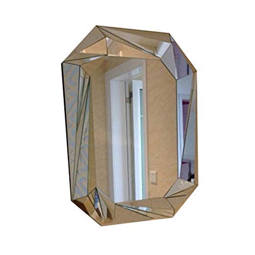 Makeup Mirror Three-Dimensional Wall Hanging Mirror Porch Decorative Mirror European Bathroom Fashion Makeup Mirror Wall-Mounted Vanity Mirrors (Size : 81 * 107Cm) #TOP26