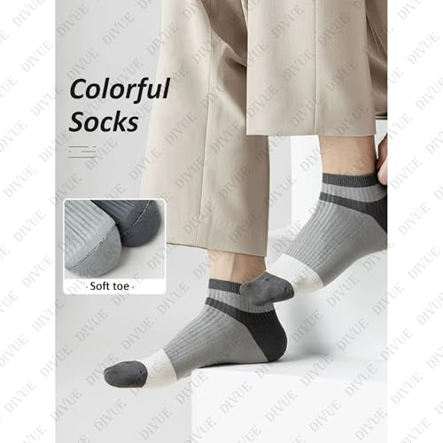 Image of DIVUE Ankle Length Socks for Men & Women | 7 Pair Multi Color Combo Pack | Cotton Rich, Breathable, Sweat Absorbent, Anti Odor, Stretchable, Durable, Multipurpose Sports, Gym & Casual Use Socks