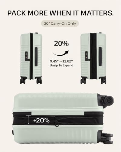 Image of Coolife Luggage 3 Piece Set, Lightweight PC Hardside Suitcases, 20 /24 /28