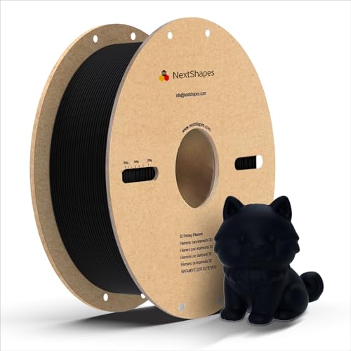 NextShapes Matte PETG Black 1.75mm, 1kg Spool for Bambu Lab AMS/Creality