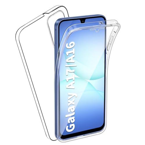 FLLAO Coque Compatible avec Samsung Galaxy A16 / A17, Transparent Housse Silicone TPU Gel et PC Rigide 360 Degres Protection Anti Choc Full Body Etui Case...
