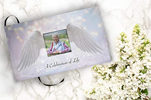 Image of Angel Celebration of Life Funeral Guest Book for Memorial Service
