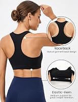 Buauty Sports Bras for Women with Support, Double Lined Padded Push Up Compression Bralettes with Built Workout Bras, Pull Over Yoga Gym Athletic Molded Cup Black L — image 3