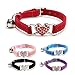 KOOLTAIL Red Heart Bling Cat Collar with Safety Belt and Bell 8-11 Inches