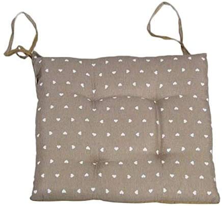 Russo Tessuti 6 Cuscini Sedie Cucina Coprisedia Cuore Lucy Imbottiti Laccetti Vari Colori-Beige