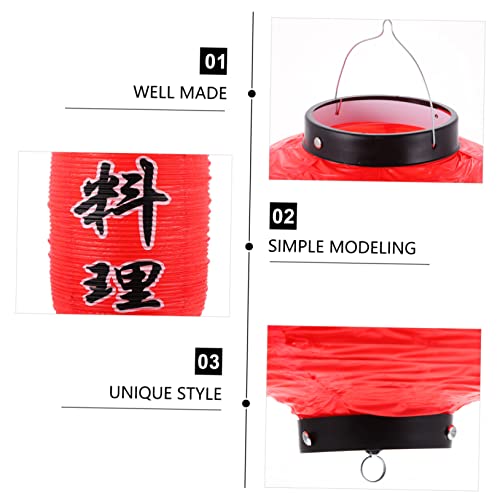 Image of DOITOOL 2 Pcs Japanese Style Decorative Lanterns PVC Waterproof Hanging Lantern for Restaurant Home and Events