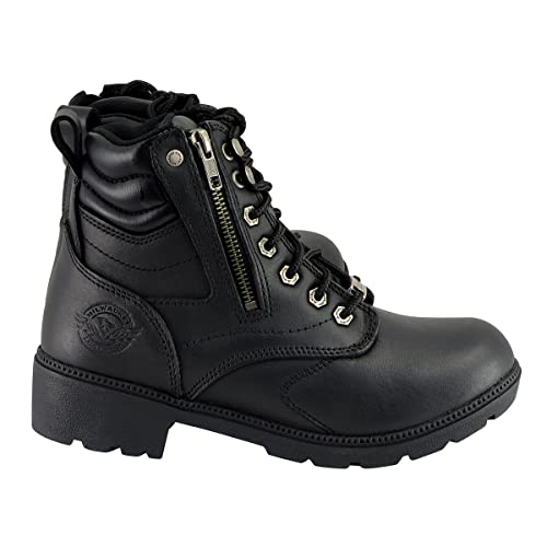 Botas femininas Milwaukee MBL9320-BLK-10 com zíper lateral e bico simples (preta, tamanho 10)